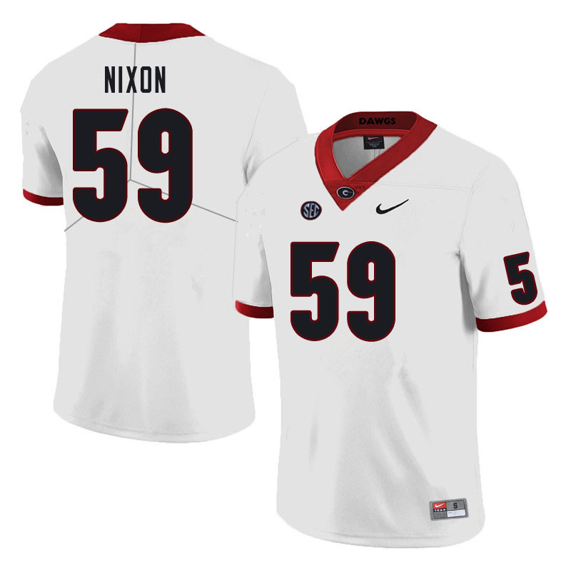 Georgia Bulldogs #59 Steven Nixon College Football Jerseys Sale-White